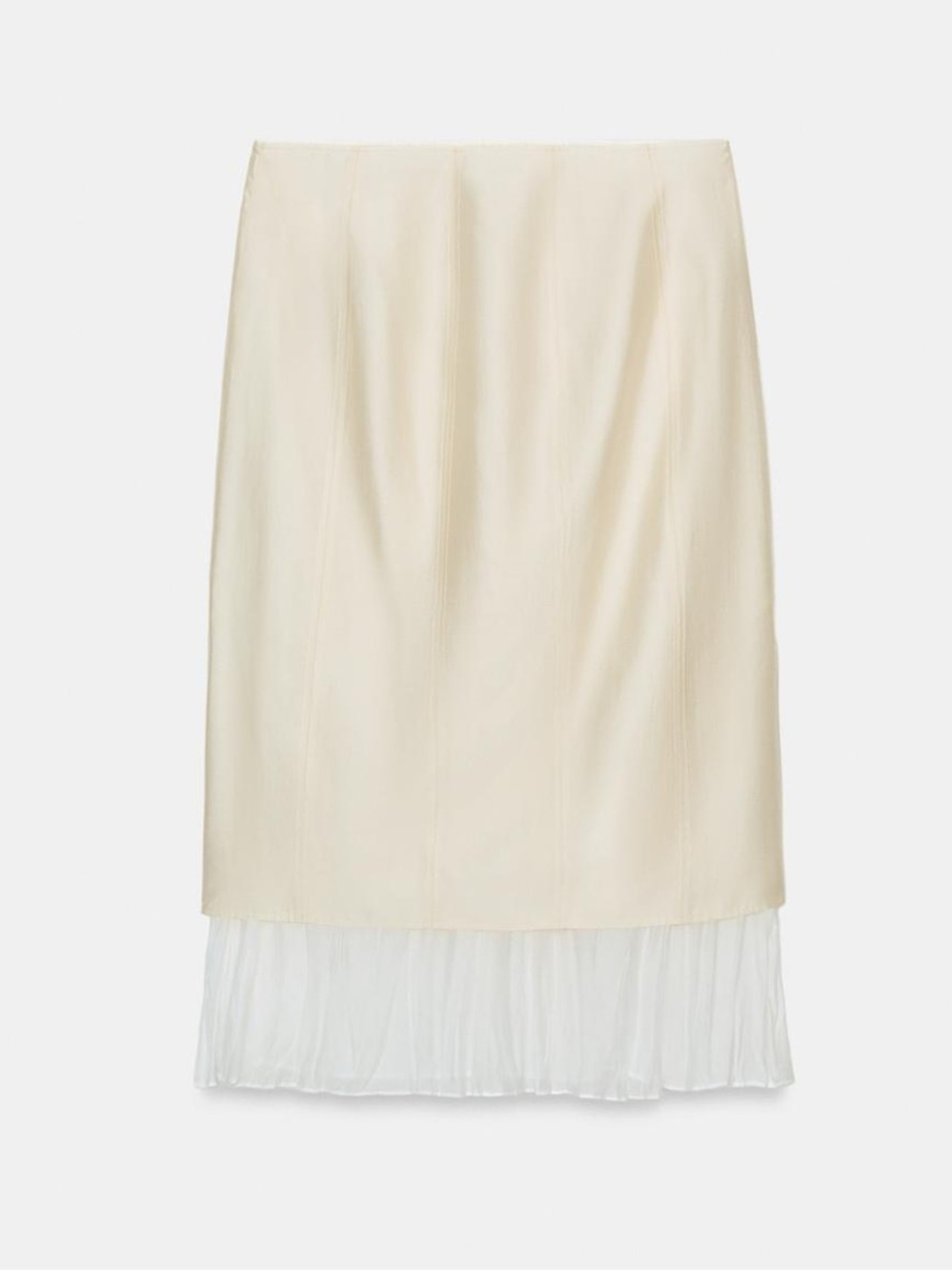 NWT Zara ZW Collection Combination Midi Skirt Ecru S - Picture 8 of 10